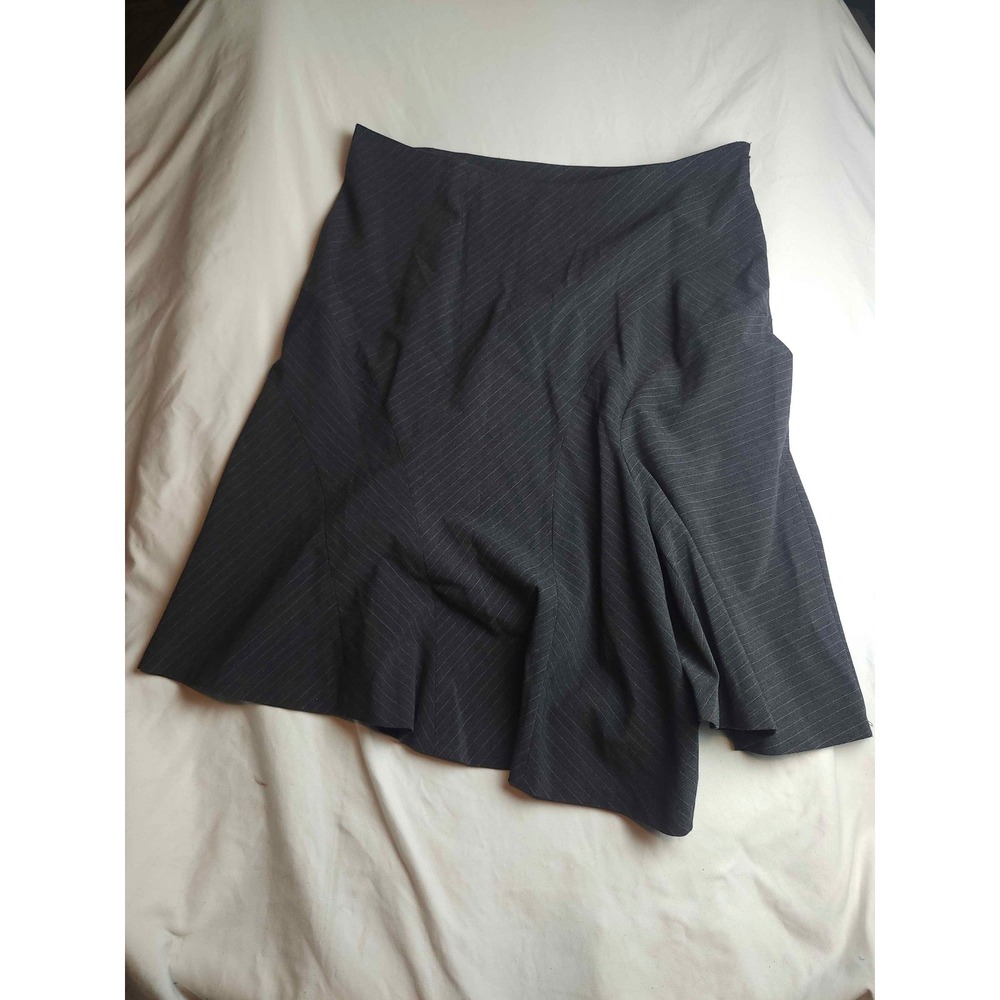 Lane Bryant Gray Pink Pinstripe Asymmetric Handkerchief‎ Hem Skirt Plus Size 20